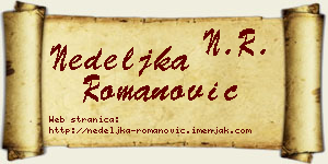 Nedeljka Romanović vizit kartica